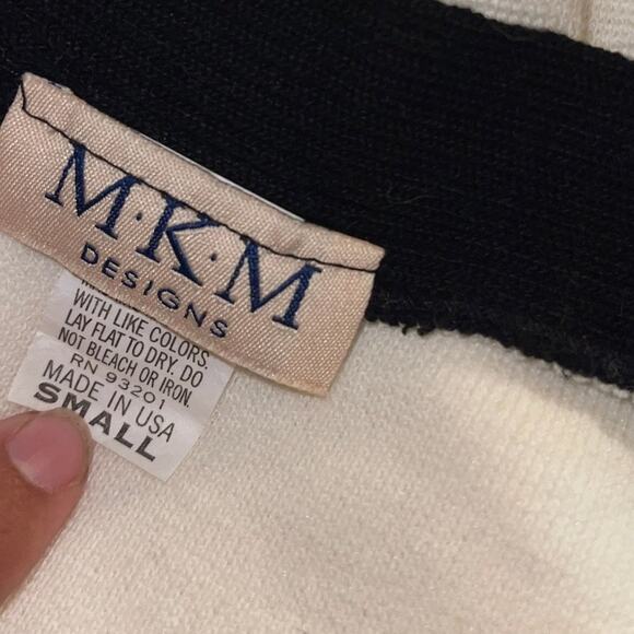 Vintage M.K.M. Designs Top Blouse Y2K Boat Neck Size Small Casual Preppy - Picture 3 of 3